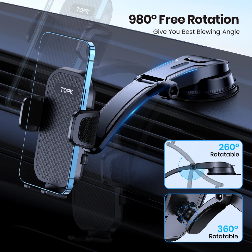 Car Phone Holder Stand Gravity Dashboard Phone Holder Mobile Phone Support Universal for Iphone 13 12 11 Xiaomi Samsung E4U