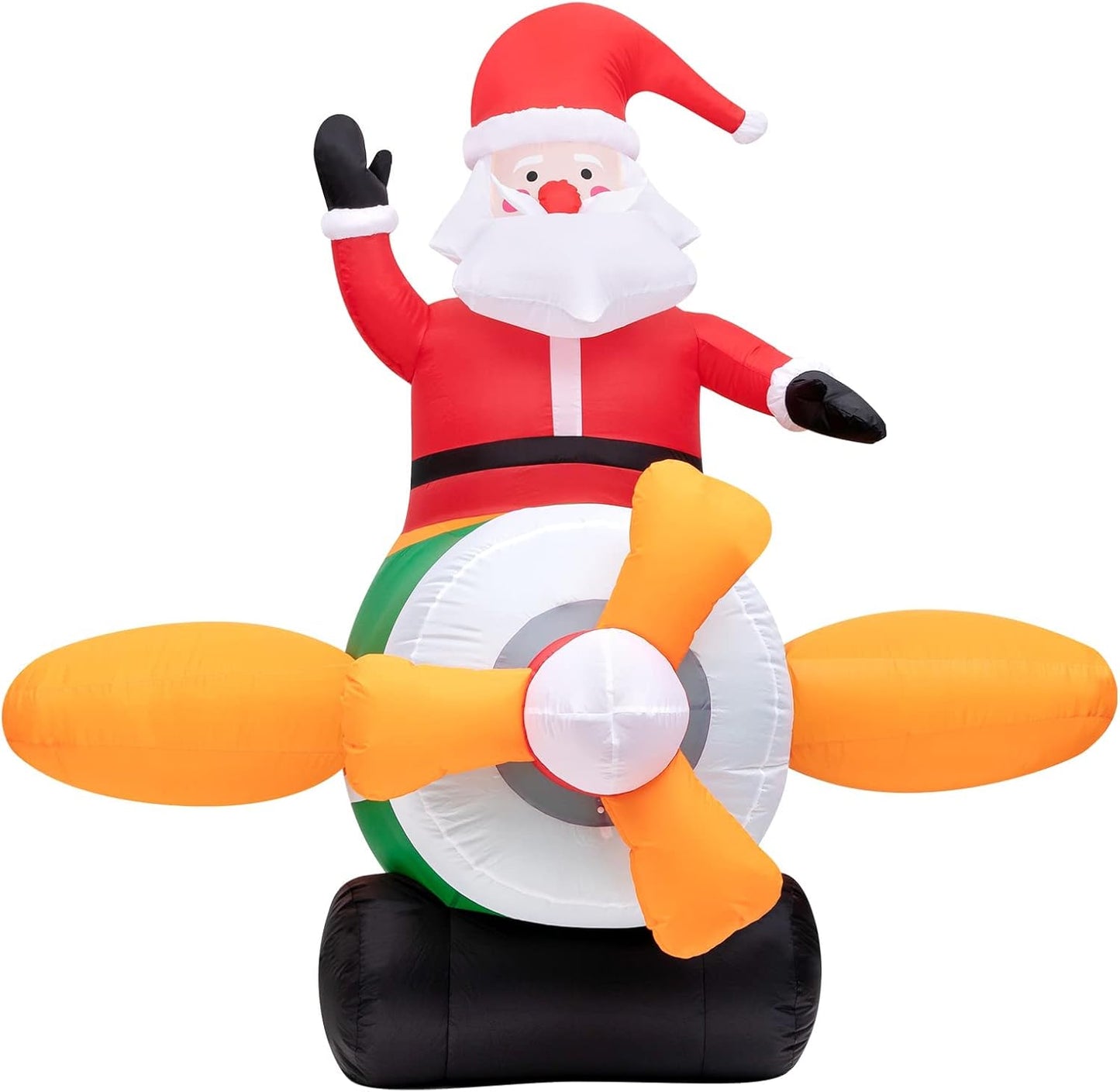 6Ft Christmas Inflatable Santa Claus Airplane with Led Lights Blow-Up Santa Christmas Decorations Outdoor Yard Indoor,Christmas Decoration for Holiday Party Yard Garden E4U