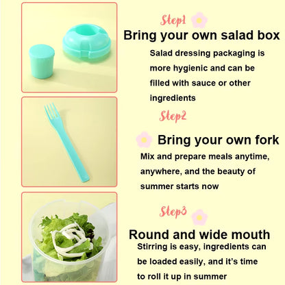 Portable Salad Cup with Fork and Lid Convenient Breakfast Shaker Bottles for Girls and Students Fruit Fat Loss Cup E4U