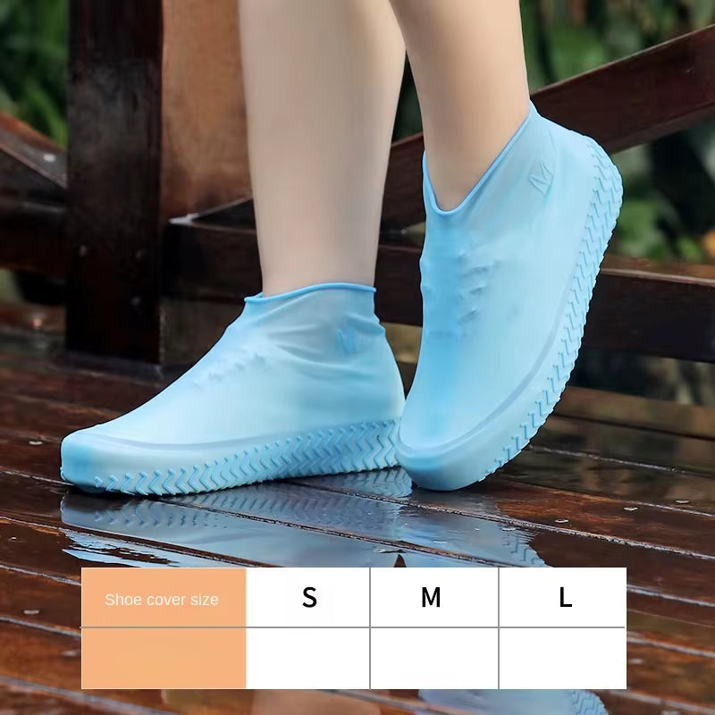 Reusable Waterproof Rain Shoes Covers Silicone Outdoor Rain Boot Overshoes Walking Shoes Accessories Reusable Shoe Cover 1Pair E4U