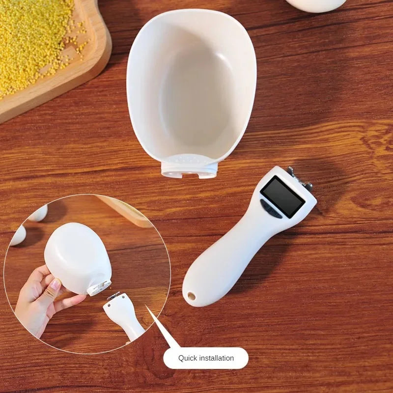 Pet Food Measuring Scoop Electronic Dog Cat Food Measuring Cup Digital Spoon Scale Kitchen Food Scale with LED Display E4U