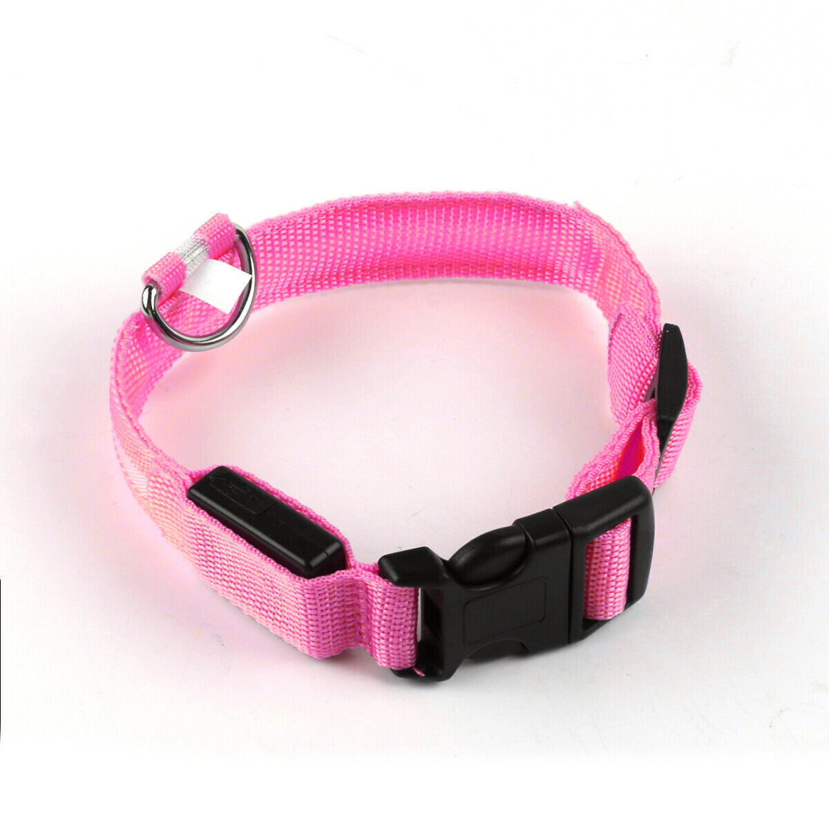 USB Rechargeable LED Pet Dog Collar Flashing Luminous Safety Light up Nylon UK E4U