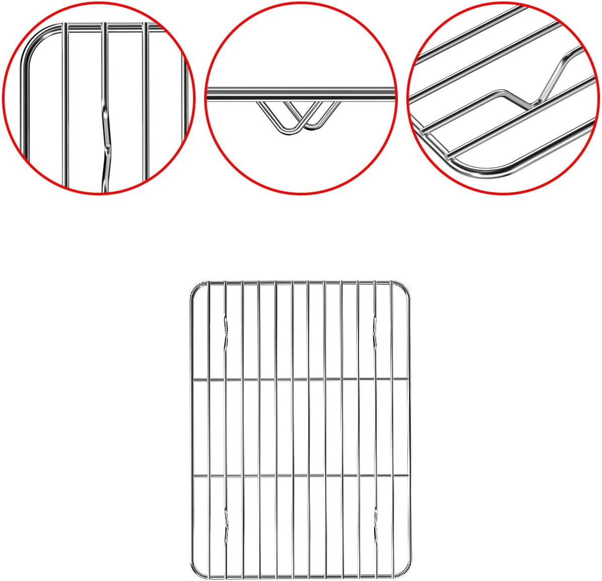 Toaster Oven Tray and Rack Set,  Small Stainless Steel Baking Pan with Cooling Rack,9 X 7 X 1 Inch,Dishwasher Safe Baking Sheet, Anti-Rust, Sturdy & Heavy. E4U E4U