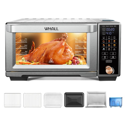 Air Fryer Toaster Oven - 30QT Convection Oven, 11-In-1 Steam Oven, Touchscreen, 4 Accessories E4U