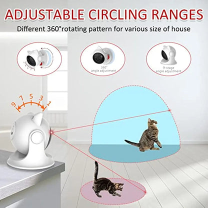 Rechargeable Motion Activated Cat Laser Toy Automatic,Interactive Cat Toys for Indoor Cats/Kittene/Dog,Fast and Slow Mode E4U