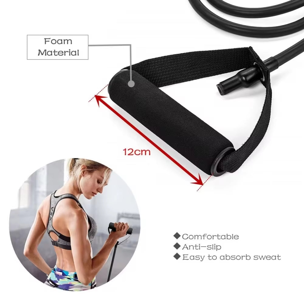 5 Levels Resistance Hot Yoga Pull Rope Bands Handles Elastic Sports Bodybuild Home Gym Workouts Muscle Training Rubber Tube Band E4U