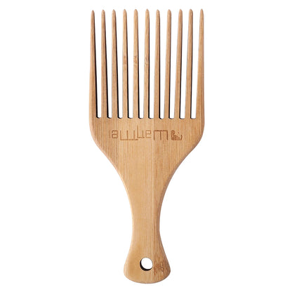 Wooden Bamboo Afro Comb Wide Teeth Fork Comb Professional Anti-Static Hair Salon Styling Comb Detangling Wet Dry Hair Brush E4U