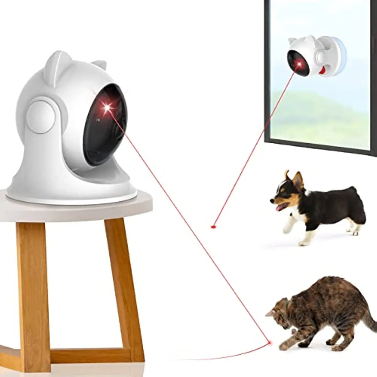 Rechargeable Motion Activated Cat Laser Toy Automatic,Interactive Cat Toys for Indoor Cats/Kittene/Dog,Fast and Slow Mode E4U