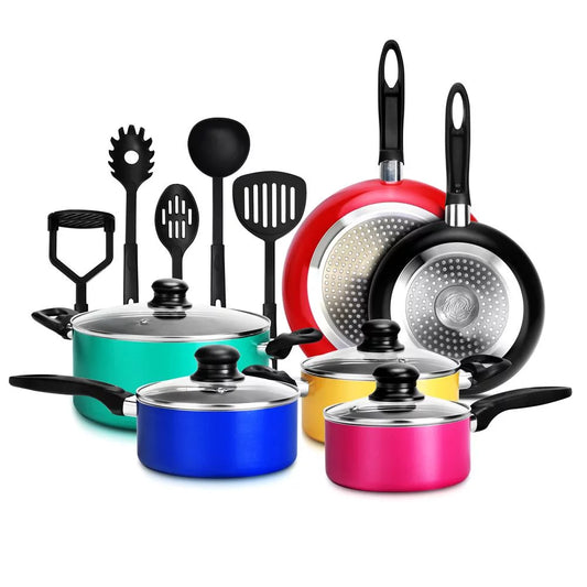 15 Piece Kitchenware Pots & Pans Non-Stick Cookware Set E4U