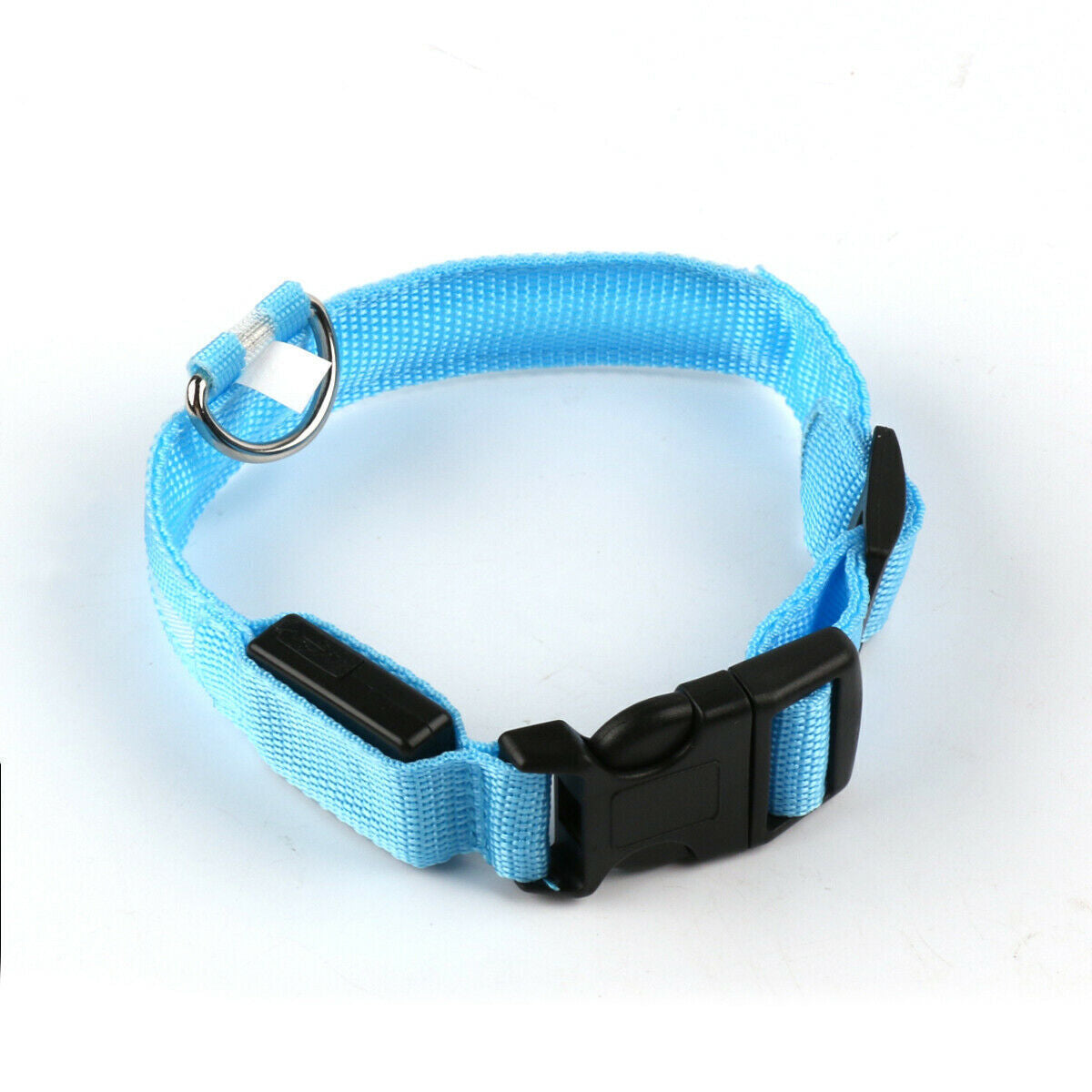 USB Rechargeable LED Pet Dog Collar Flashing Luminous Safety Light up Nylon UK E4U