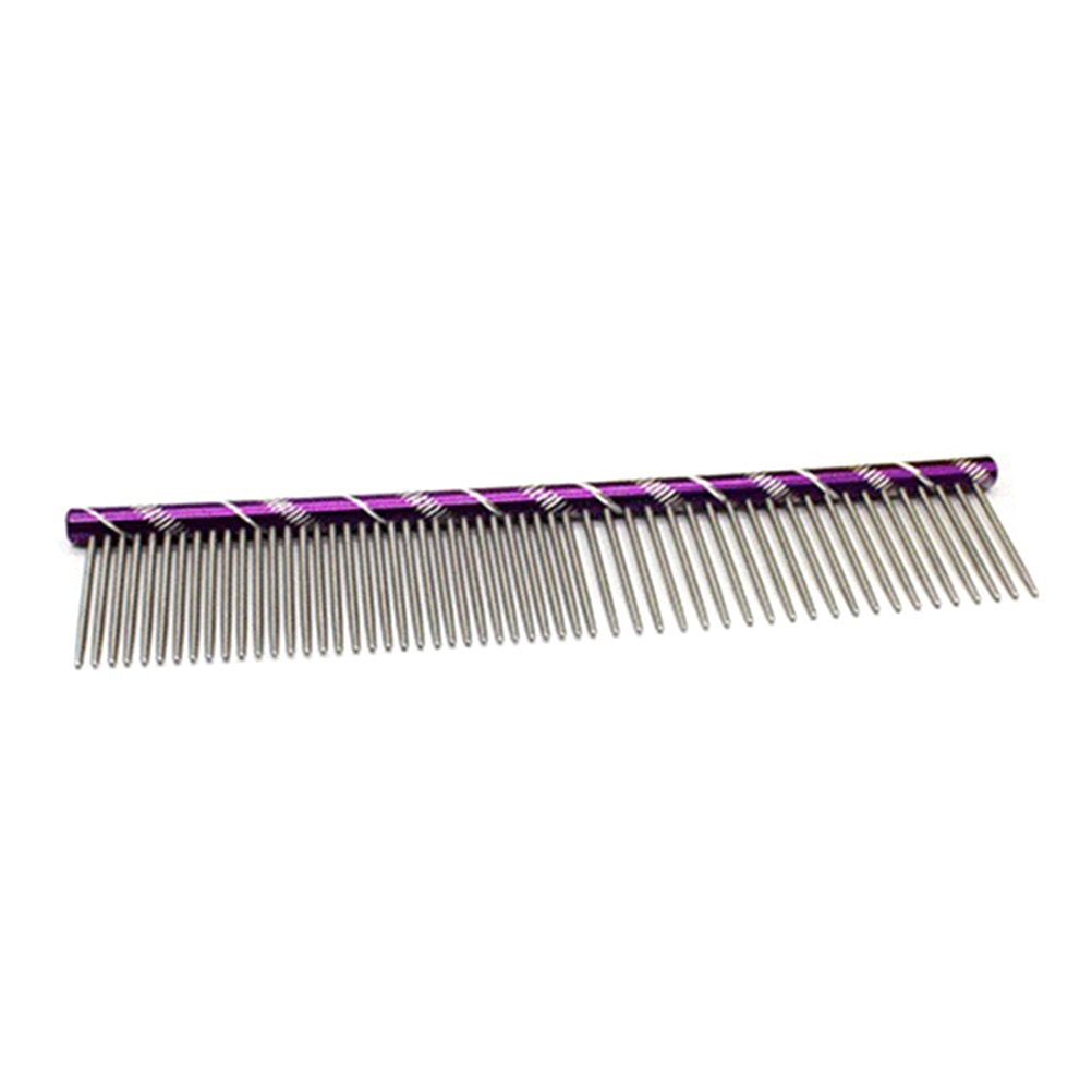 Pet Grooming Comb Dogs Cats Comb Stainless Steel (Purple) E4U