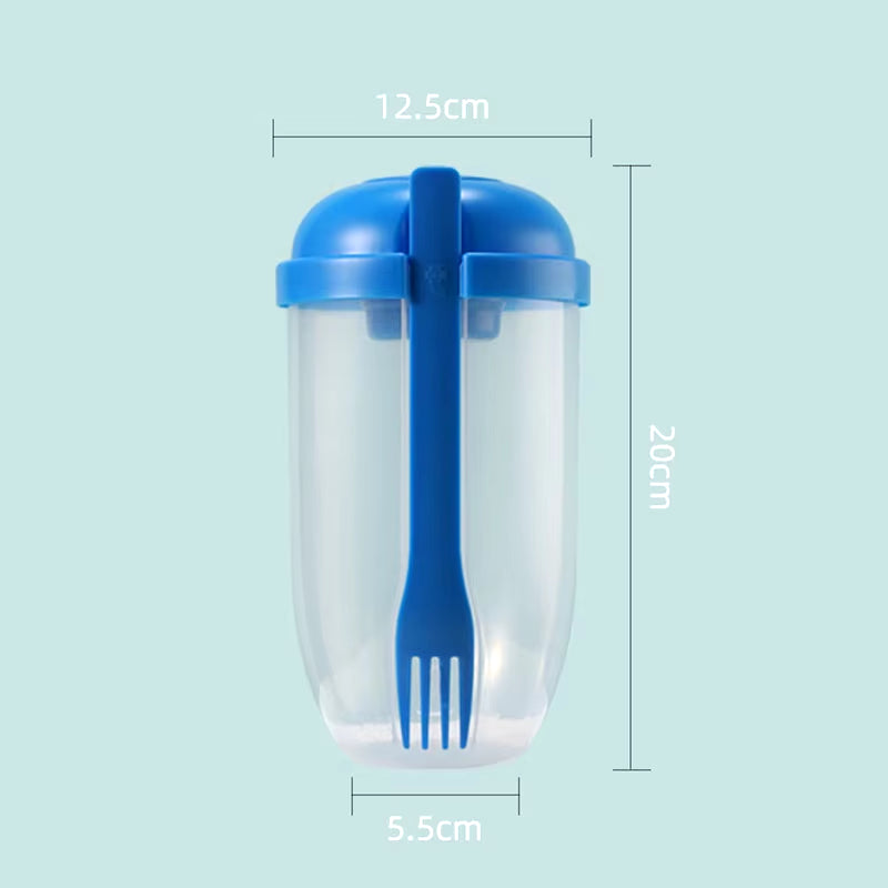 Portable Salad Cup with Fork and Lid Convenient Breakfast Shaker Bottles for Girls and Students Fruit Fat Loss Cup E4U