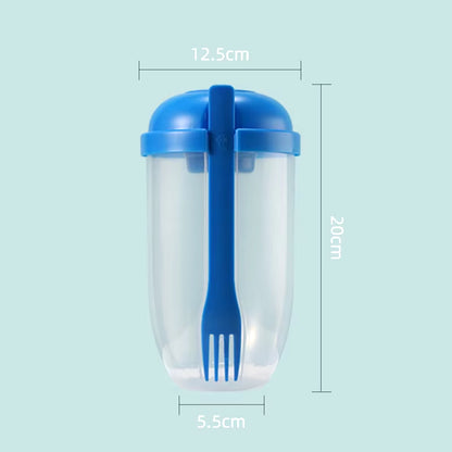 Portable Salad Cup with Fork and Lid Convenient Breakfast Shaker Bottles for Girls and Students Fruit Fat Loss Cup E4U