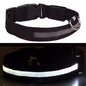 USB Rechargeable LED Pet Dog Collar Flashing Luminous Safety Light up Nylon UK E4U