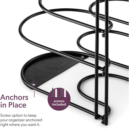 Pots and Pan Organizer 5 Tier Pot Rack Lid Holder for Kitchen Organization Black E4U