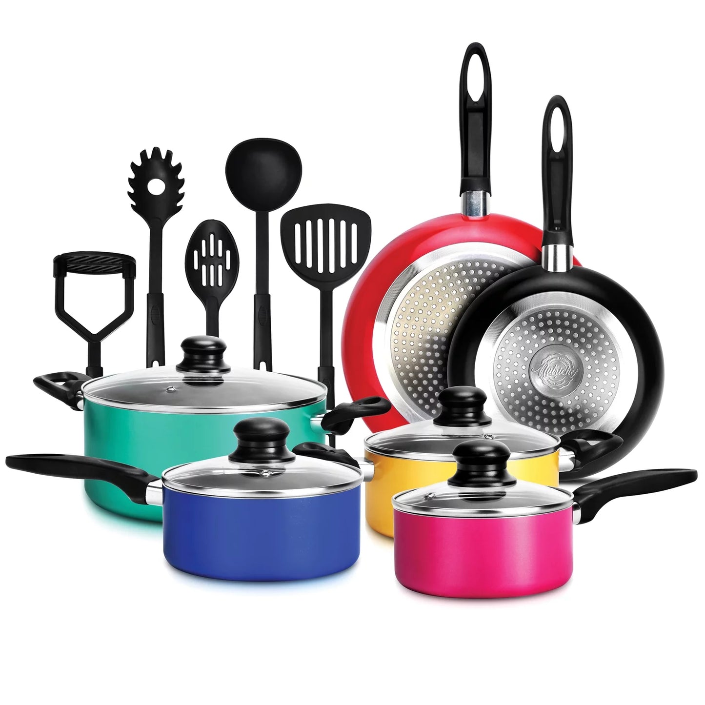 15 Piece Kitchenware Pots & Pans Non-Stick Cookware Set E4U