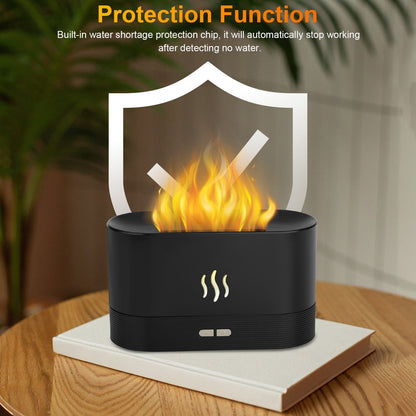 180Ml Flame Air Humidifier Essential Oil Diffuser,  3D USB 7 Color Light Aroma Diffuser for Home, Office, Spa, Gym E4U