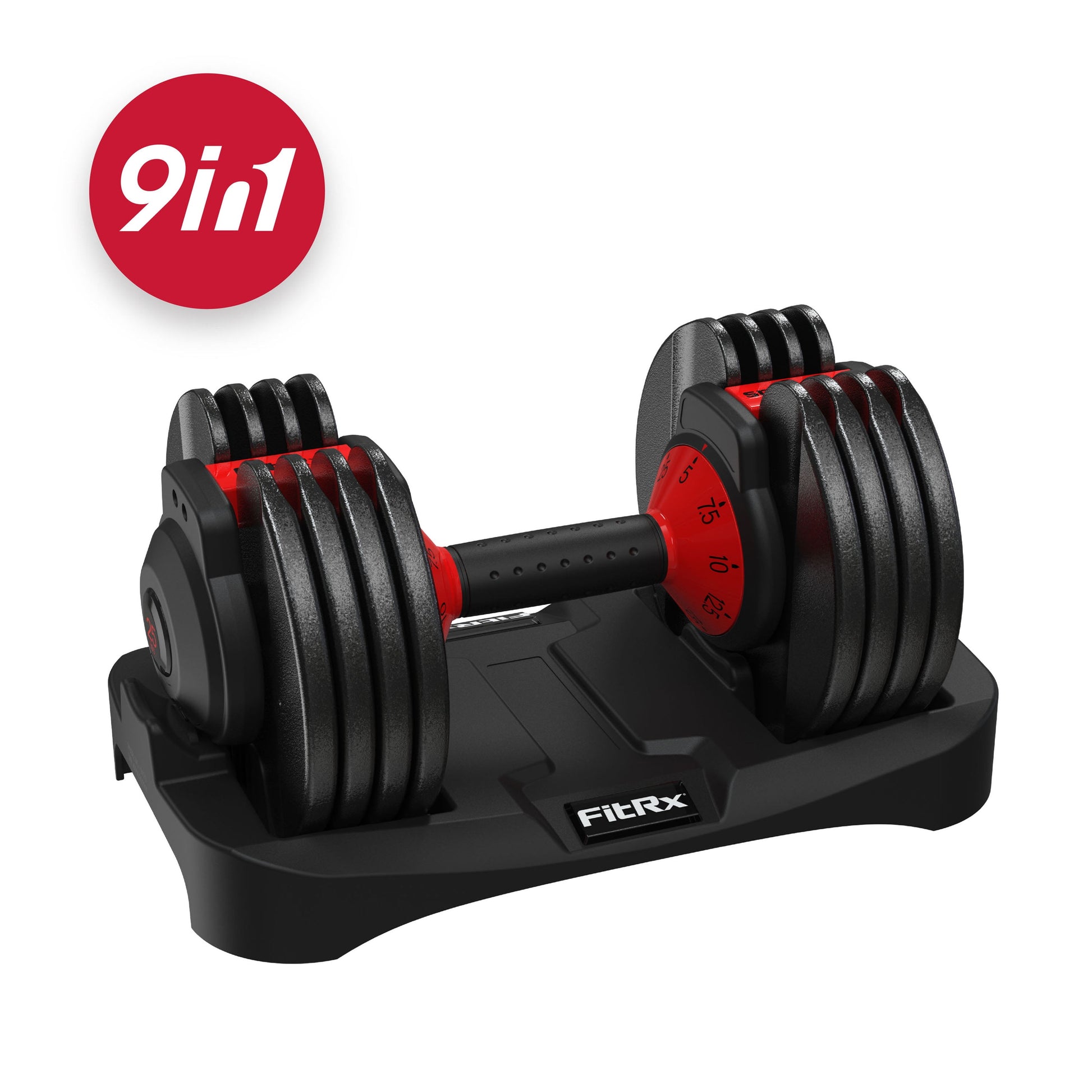 Smartbell, 25Lbs. Quick-Select 9 in 1 Adjustable Dumbbell for Home Gym, 5-25Lbs. Weight in 2.5Lbs Increments E4U