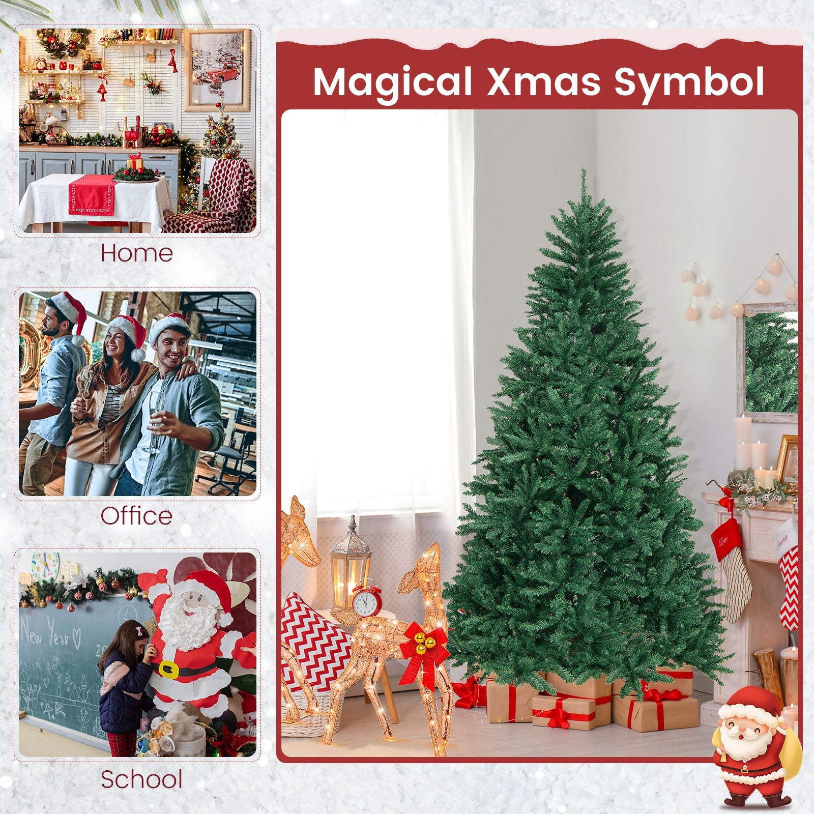 180/225Cm Artificial Christmas Tree with PVC Branch Tips