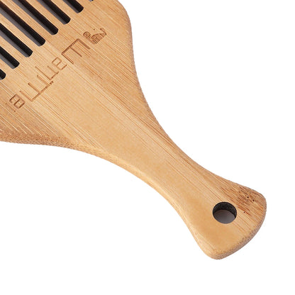 Wooden Bamboo Afro Comb Wide Teeth Fork Comb Professional Anti-Static Hair Salon Styling Comb Detangling Wet Dry Hair Brush E4U