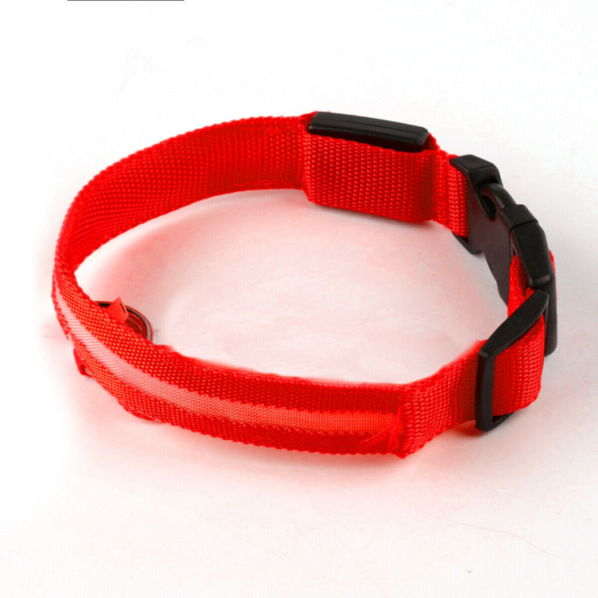 USB Rechargeable LED Pet Dog Collar Flashing Luminous Safety Light up Nylon UK E4U