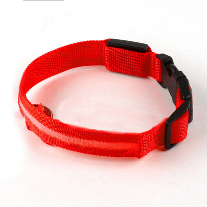 USB Rechargeable LED Pet Dog Collar Flashing Luminous Safety Light up Nylon UK E4U