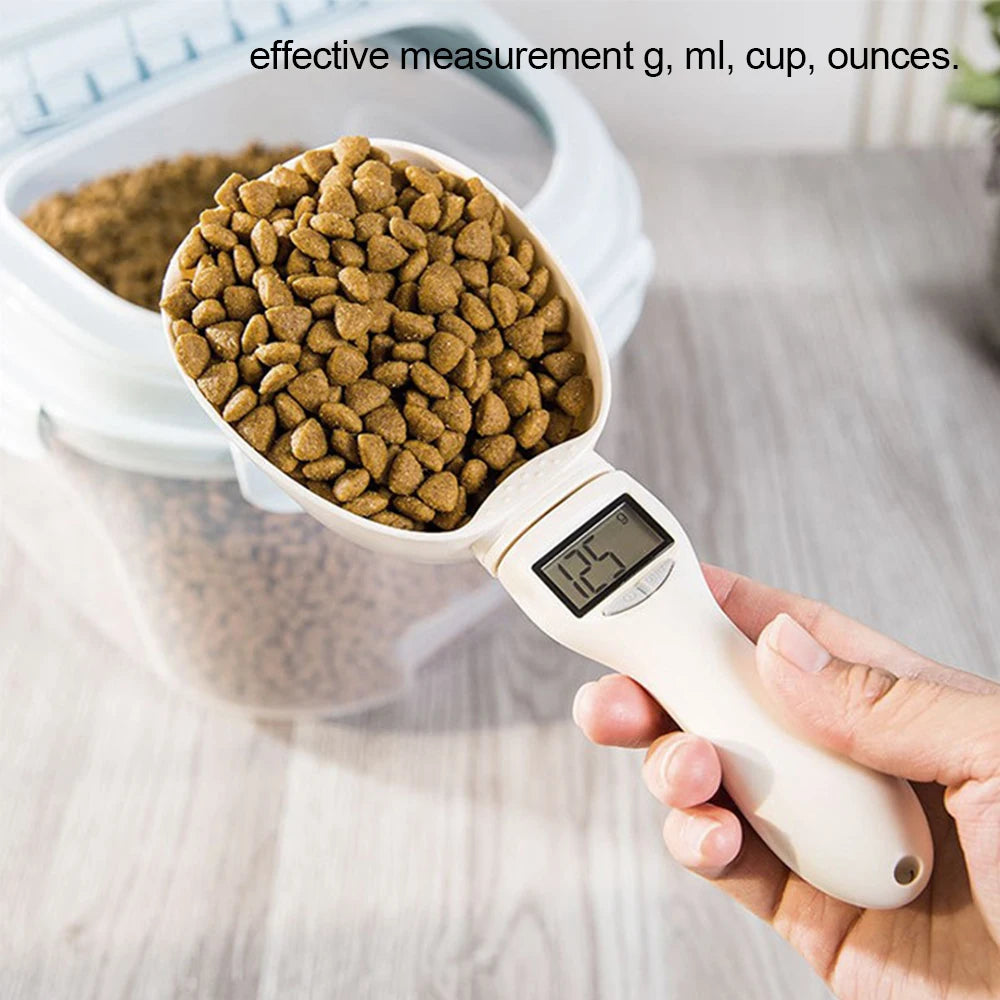 Pet Food Measuring Scoop Electronic Dog Cat Food Measuring Cup Digital Spoon Scale Kitchen Food Scale with LED Display E4U