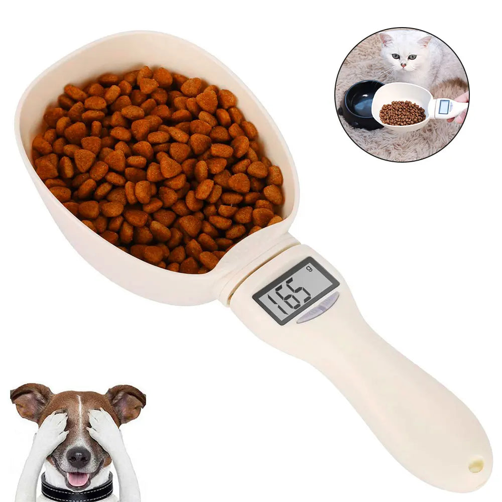 Pet Food Measuring Scoop Electronic Dog Cat Food Measuring Cup Digital Spoon Scale Kitchen Food Scale with LED Display E4U