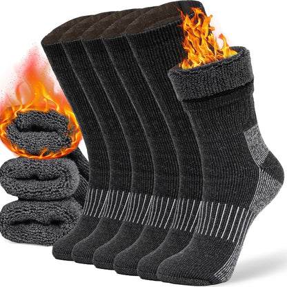 Merino Wool Socks Casual Warm Socks for Winter Cozy Boot Socks for Men & Women E4U