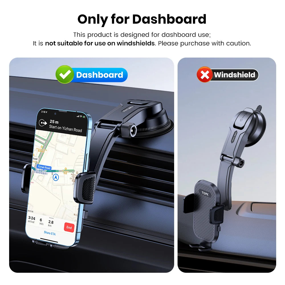 Car Phone Holder Stand Gravity Dashboard Phone Holder Mobile Phone Support Universal for Iphone 13 12 11 Xiaomi Samsung E4U