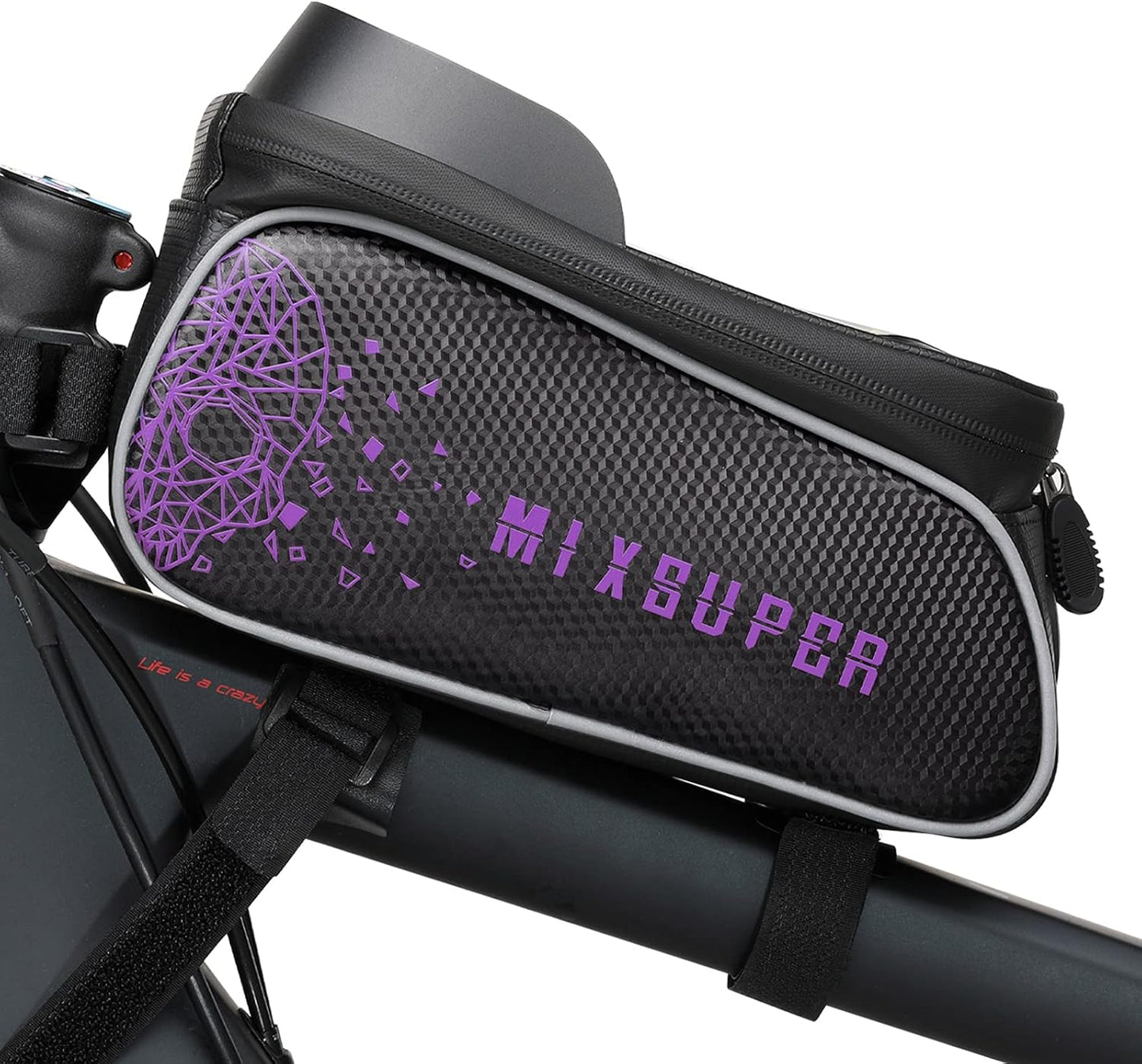 Waterproof Bike Top Tube Bag, Bike Phone Front Frame Bag Compatible with Phone under 6.7" E4U