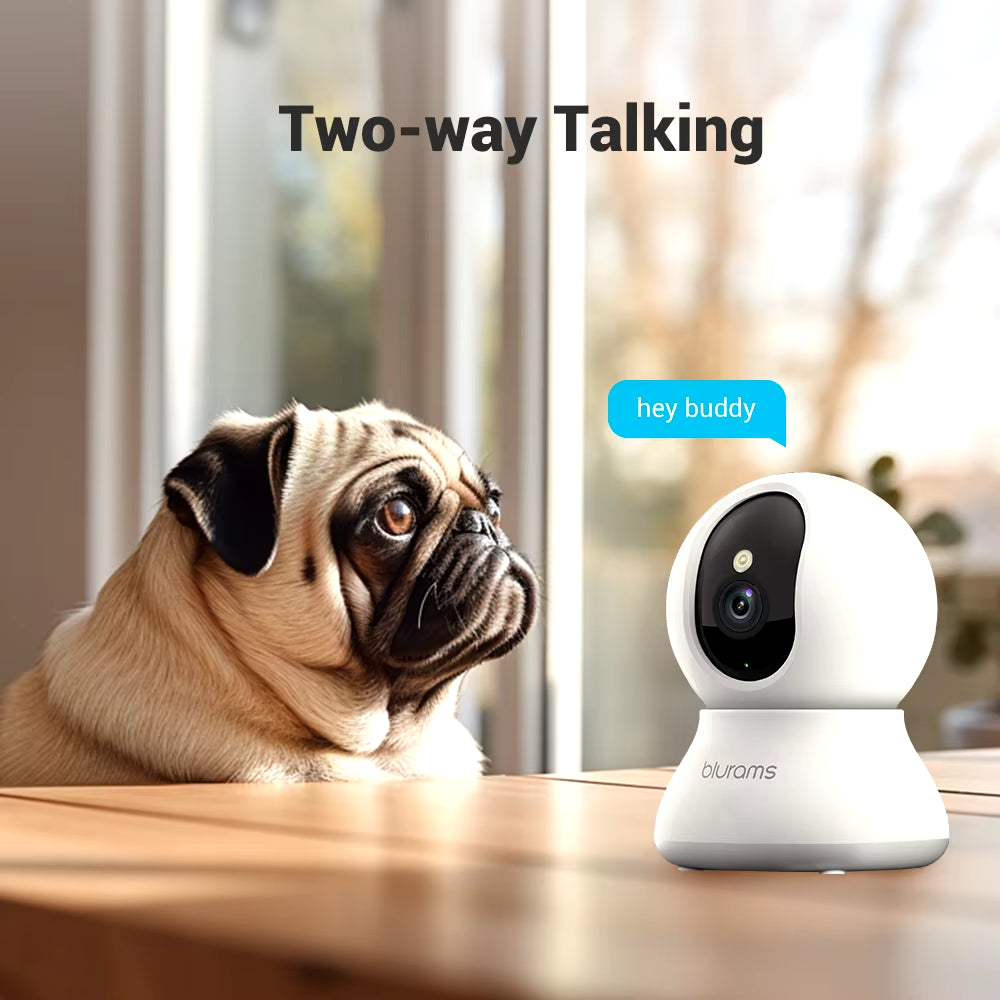 Pet Camera 2K, 360° Indoor Security Camera, Dog Camera with Phone App, PTZ Cameras for Home Security Indoor, 2-Way Audio