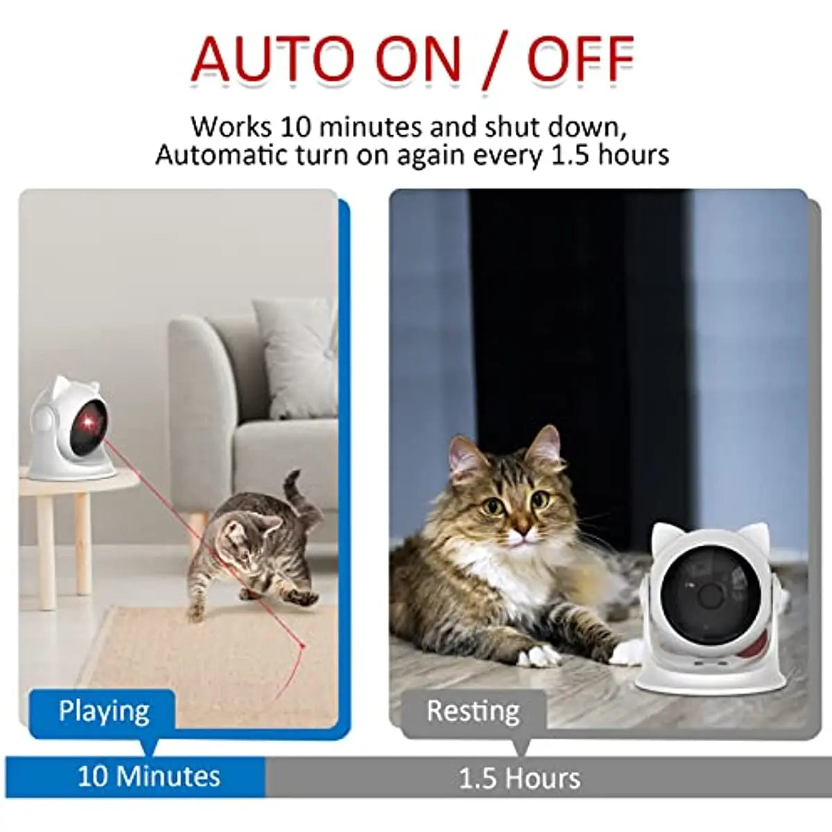 Rechargeable Motion Activated Cat Laser Toy Automatic,Interactive Cat Toys for Indoor Cats/Kittene/Dog,Fast and Slow Mode E4U