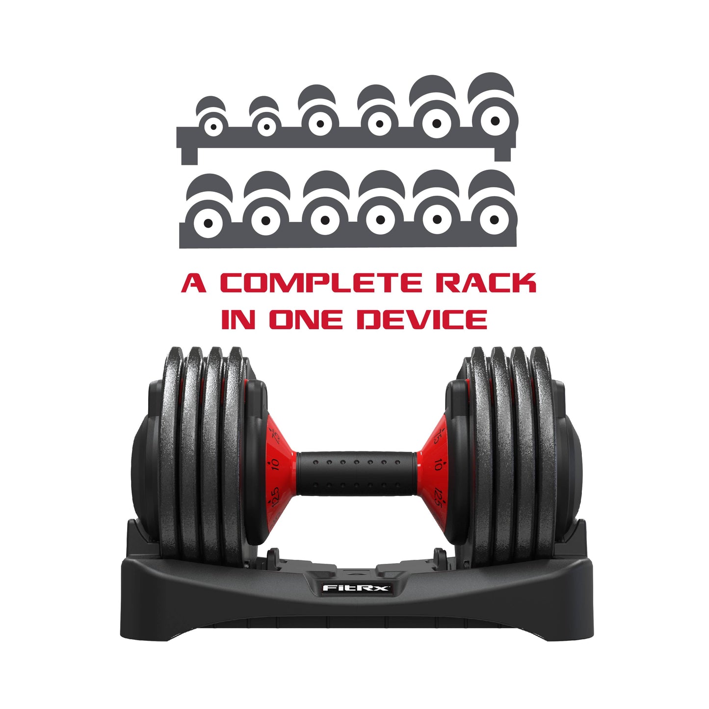 Smartbell, 25Lbs. Quick-Select 9 in 1 Adjustable Dumbbell for Home Gym, 5-25Lbs. Weight in 2.5Lbs Increments E4U